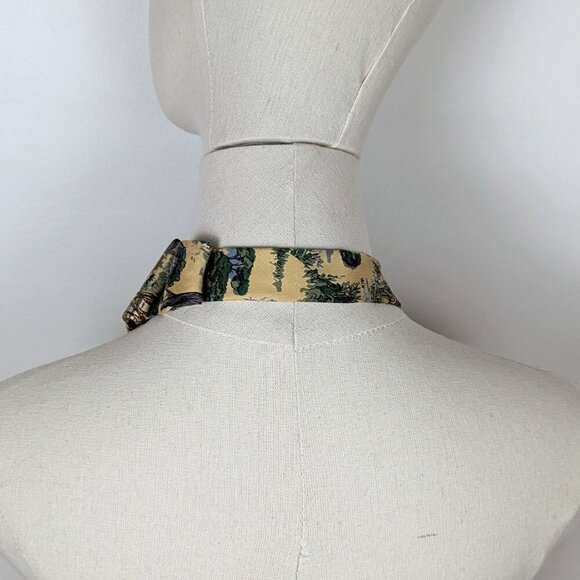 Yellow Safari Ascot -  Jungle Animal Silk Scarf - Unique Scarf - Picture 6 of 7